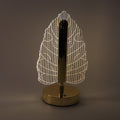 Stylish LED lamp with intricate leaf design shade