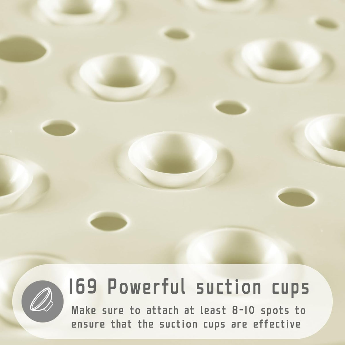 waterproof bath mat with suction cups design